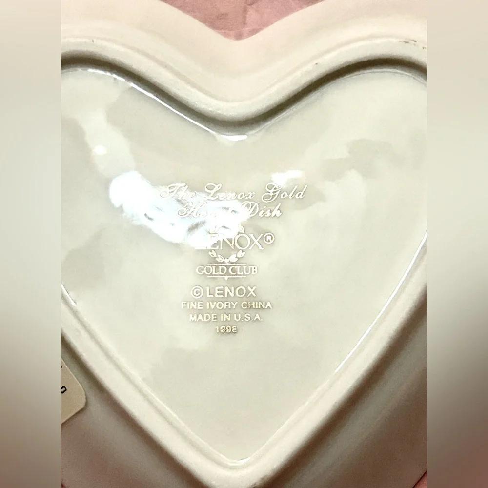 Lenox Floral Heart Trinket/Candy Dish • Gold Rim • Boxed, or Potpourri holder